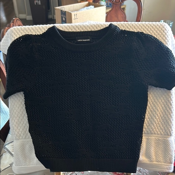 Lucky Brand Cozy Black Crew Neck Sweater - Picture 1 of 4